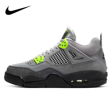 Nike20春AIR JORDAN 4 RETRO灰绿麂皮男篮球鞋CT5342007